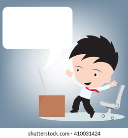 user happy for support and call out message, client services and communication concept, illustration vector in flat design