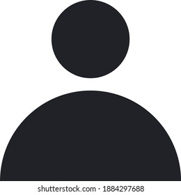 User Head Flat Styled Icon Concept Illustration