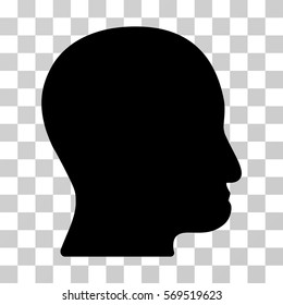 User Head icon. Vector illustration style is flat iconic symbol, black color, transparent background. Designed for web and software interfaces.
