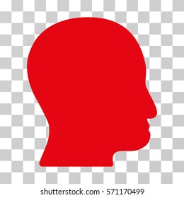 User Head icon. Vector illustration style is flat iconic symbol, red color, transparent background. Designed for web and software interfaces.