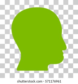 User Head icon. Vector illustration style is flat iconic symbol, eco green color, transparent background. Designed for web and software interfaces.
