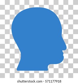 User Head icon. Vector illustration style is flat iconic symbol, cobalt color, transparent background. Designed for web and software interfaces.