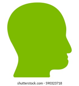 User Head vector icon. Flat eco green symbol. Pictogram is isolated on a white background. Designed for web and software interfaces.