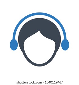 user headphone vector glyph color  icon