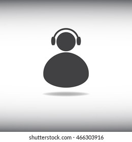 User with headphones icon
