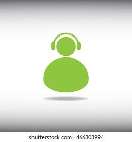 User with headphones icon
