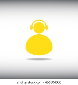 User with headphones icon