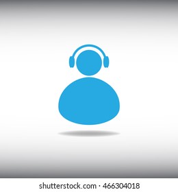 User with headphones icon