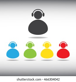 User with headphones icon