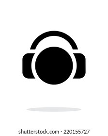 User with headphones icon on white background. Vector illustration.