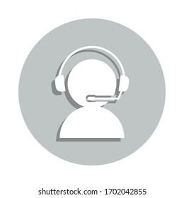 Benutzer, Kopfhörer, Support-Button-Symbol. Einfache Bildyph, flache Vektorillustration von Business-Icons für i und ux, Website oder mobile Applikationen