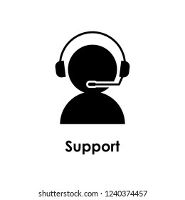 user, headphones, support icon. Element of business icon with description. Glyph icon for website design and development, app development. Premium icon