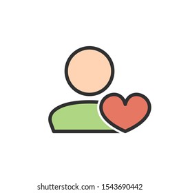 User Heart, Love Icon. Favorite people