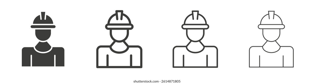 User helmet safety icon collection for website designs