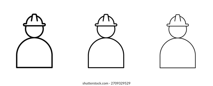 User helmet safety icon linear style sign for mobile concept and web design.