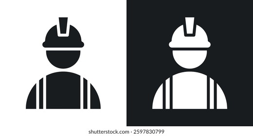User helmet safety icon symbol collection on white background.