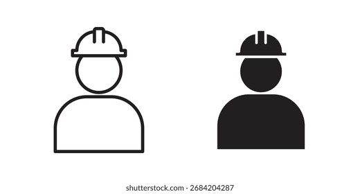 User helmet safety icon for web designs. outline and clipart icons set