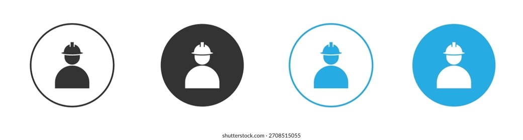 Icono de seguridad del casco del usuario Para el Web, móvil. Ilustración vectorial