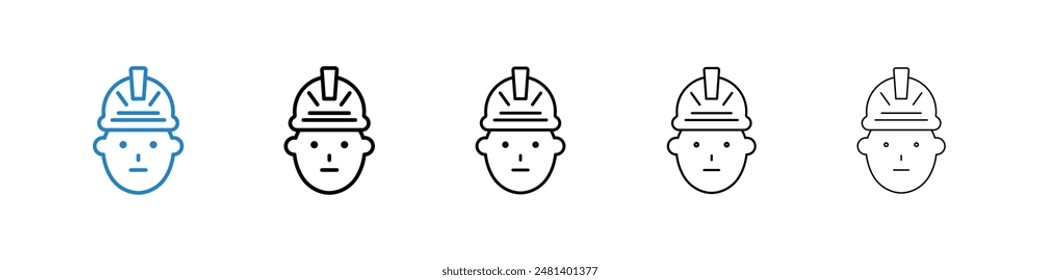 User helmet safety liner icon vector set.