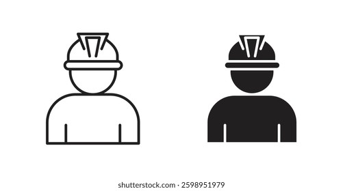User helmet safety vector line icon illustration collection.