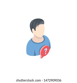 User help. User account vector 3d isometric, color web icons set, new flat style. Creative illustration, idea for infographics.