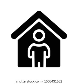 user home glyph flat vector icon