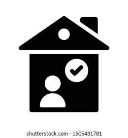user home glyph flat vector icon