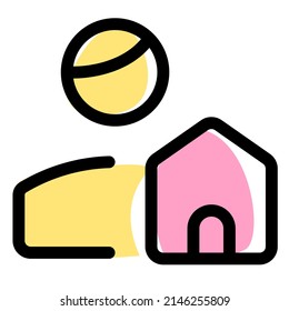 usuario con un logotipo de inicio aislado en fondo blanco