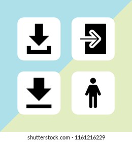 user icon. 4 user set with login, download and masculine user vector icons for web and mobile app