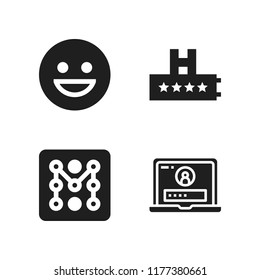 user icon. 4 user vector icons set. password, smiley and login icons for web and design about user theme