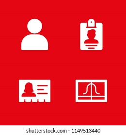 user icon. 4 user vectors with gaussian function, id card and user icons for web and mobile app