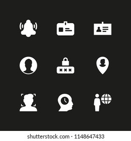 user icon. 9 user vectors with user, password, notification and id card icons for web and mobile app