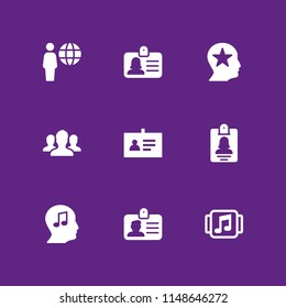 user icon. 9 user vectors with profile, user, id card and users icons for web and mobile app