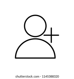User icon. Add new contact vector icon. Add new friend vector icon.