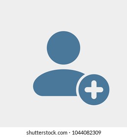User icon with add sign. User icon and new, plus, positive concept. Vector icon