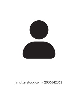 User icon. Admin profile pictogram. Person black symbol. Human avatar silhouette. Vector isolated on white.