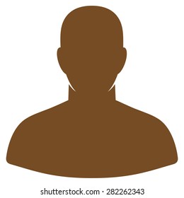 User icon from Basic Plain Icon Set. Style: flat vector image, brown color, rounded angles, white background.