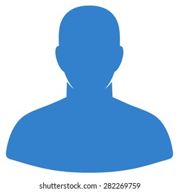 User icon from Basic Plain Icon Set. Style: flat vector image, cobalt color, rounded angles, white background.