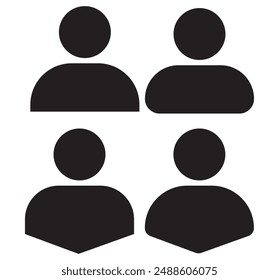 User Icon in black for computer and websites. Vector Illustrator.