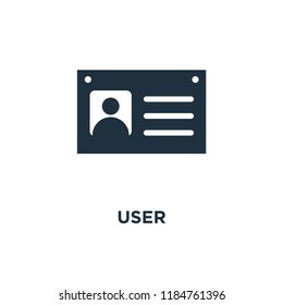 User icon. Black filled vector illustration. User symbol on white background. Can be used in web and mobile.