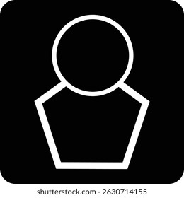 User Icon in Black Square – Minimal Profile Symbol