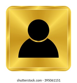 user icon - black vector icon;  gold button