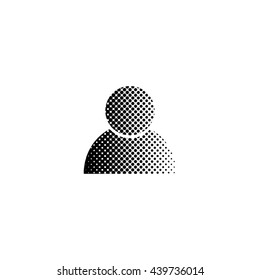 user icon - black vector icon;  halftone illustration