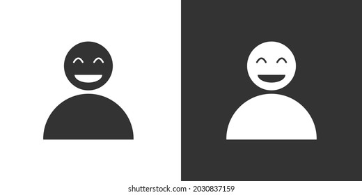 user icon black and white, Flat design and illustration