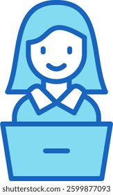 User Icon Blue Vector Illustration