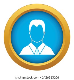 User icon blue vector isolated on white background for any design