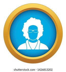 User icon blue vector isolated on white background for any design