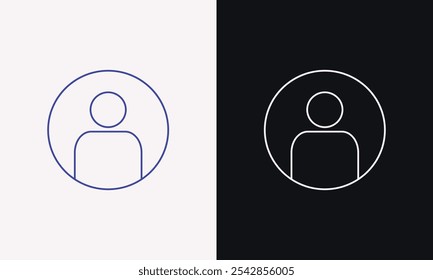 Ícone de usuário com variação de cor azul e branco. Ícone do usuário do perfil.