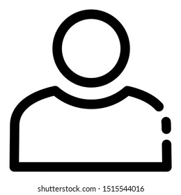 user icon with break outline. you can resize, change color , edit, change shape or redraw.  icon for bussines card, flyer, brochure, banner, social media, cv, etc.