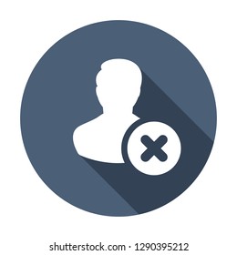 User icon with cancel sign. User icon and close, delete, remove concept. Vector icon